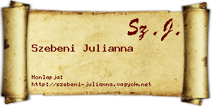 Szebeni Julianna névjegykártya